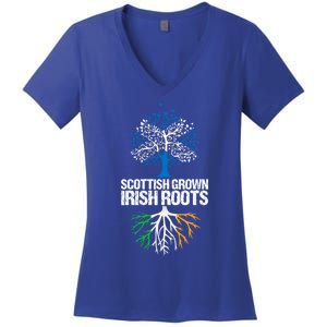 Scottish Grown Irish Roots Scotland Ireland Gift Women's V-Neck T-Shirt