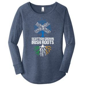 Scottish Grown Irish Roots Scotland Ireland Gift Women's Perfect Tri Tunic Long Sleeve Shirt