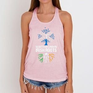 Scottish Grown Irish Roots Scotland Ireland Gift Women's Knotted Racerback Tank