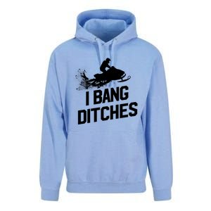 Snowmobile Gift I Bang Ditches Snowmobiling Gift Unisex Surf Hoodie