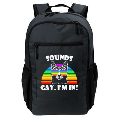 Sounds Gay I'm In Rainbow Cat Pride Retro Daily Commute Backpack