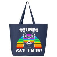 Sounds Gay I'm In Rainbow Cat Pride Retro 25L Jumbo Tote