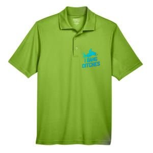 Snowmobile Gift I Bang Ditches Snowmobiling Gift Men's Origin Performance Pique Polo