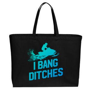 Snowmobile Gift I Bang Ditches Snowmobiling Gift Cotton Canvas Jumbo Tote