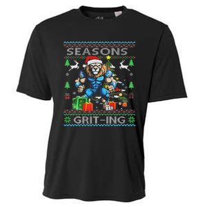 Seasons Grit Ings Lions Christmas Funny Ugly Christmas 2024 Cooling Performance Crew T-Shirt