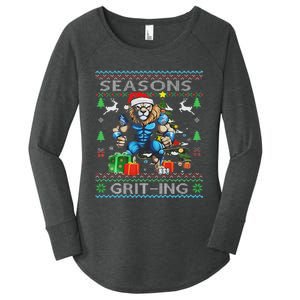 Seasons Grit Ings Lions Christmas Funny Ugly Christmas 2024 Women's Perfect Tri Tunic Long Sleeve Shirt