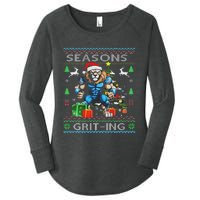 Seasons Grit Ings Lions Christmas Funny Ugly Christmas 2024 Women's Perfect Tri Tunic Long Sleeve Shirt