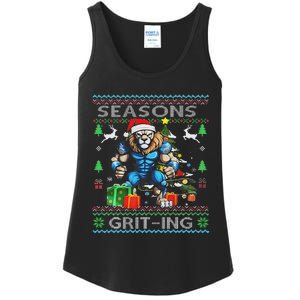 Seasons Grit Ings Lions Christmas Funny Ugly Christmas 2024 Ladies Essential Tank