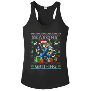 Seasons Grit Ings Lions Christmas Funny Ugly Christmas 2024 Ladies PosiCharge Competitor Racerback Tank