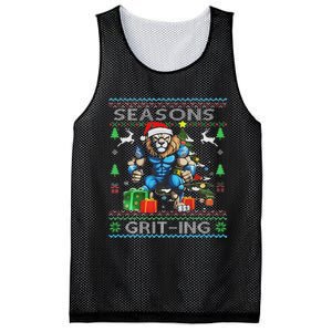 Seasons Grit Ings Lions Christmas Funny Ugly Christmas 2024 Mesh Reversible Basketball Jersey Tank