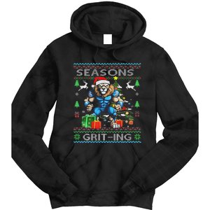 Seasons Grit Ings Lions Christmas Funny Ugly Christmas 2024 Tie Dye Hoodie