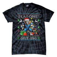 Seasons Grit Ings Lions Christmas Funny Ugly Christmas 2024 Tie-Dye T-Shirt