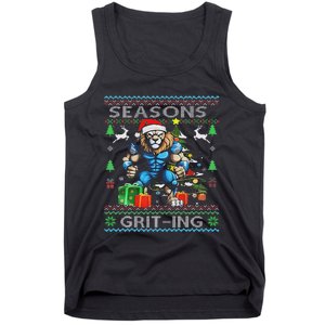 Seasons Grit Ings Lions Christmas Funny Ugly Christmas 2024 Tank Top