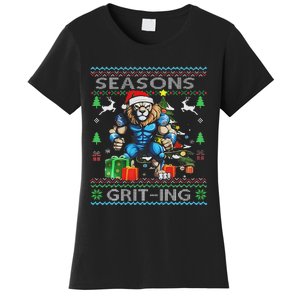 Seasons Grit Ings Lions Christmas Funny Ugly Christmas 2024 Women's T-Shirt