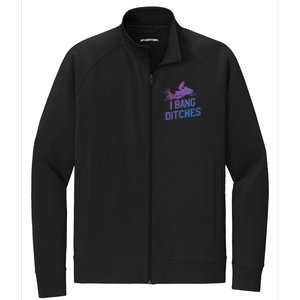 Snowmobile Gift I Bang Ditches Snowmobiling Gift Stretch Full-Zip Cadet Jacket