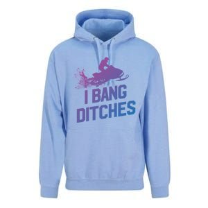 Snowmobile Gift I Bang Ditches Snowmobiling Gift Unisex Surf Hoodie