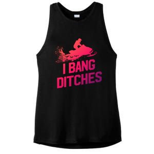 Snowmobile Gift I Bang Ditches Snowmobiling Gift Ladies PosiCharge Tri-Blend Wicking Tank