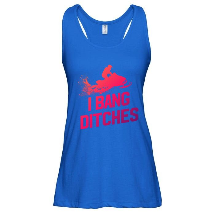 Snowmobile Gift I Bang Ditches Snowmobiling Gift Ladies Essential Flowy Tank