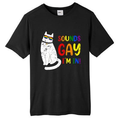 Sounds Gay I Am In Chonk Cat Funny Kitty LGBT Pride Rainbow Tall Fusion ChromaSoft Performance T-Shirt