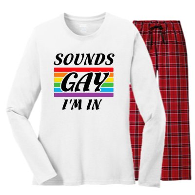 Sounds G.A.Y I Am Here Lgbt Women's Long Sleeve Flannel Pajama Set 