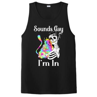 Sounds Gay Im In Funny Lgbt Pride Ally Gothic Rainbow Cat Meaningful Gift PosiCharge Competitor Tank