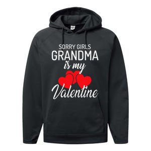 Sorry Grandma Is My Valentine Valentines Day Performance Fleece Hoodie