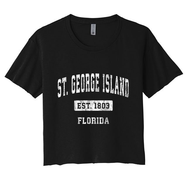 St. George Island Florida Fl Vintage Sports Established Crop Top