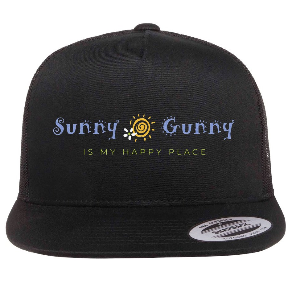 Sunny Gunny Is My Happy Place Colorado Gifts Flat Bill Trucker Hat