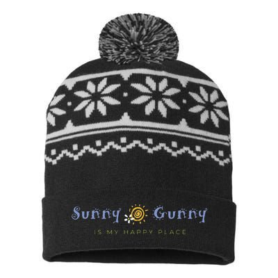 Sunny Gunny Is My Happy Place Colorado Gifts USA-Made Snowflake Beanie