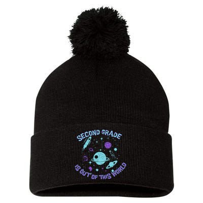 Second Grade Is Out Of This World Space Pom Pom 12in Knit Beanie