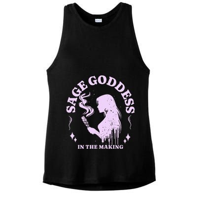 Sage Goddess In The Making Spiritual Energy Holistic Vibes Ladies PosiCharge Tri-Blend Wicking Tank