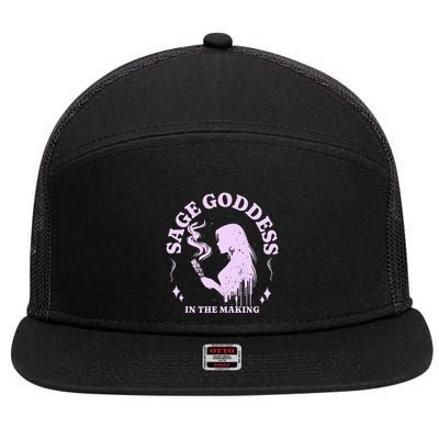 Sage Goddess In The Making Spiritual Energy Holistic Vibes 7 Panel Mesh Trucker Snapback Hat