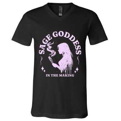 Sage Goddess In The Making Spiritual Energy Holistic Vibes V-Neck T-Shirt