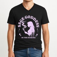 Sage Goddess In The Making Spiritual Energy Holistic Vibes V-Neck T-Shirt