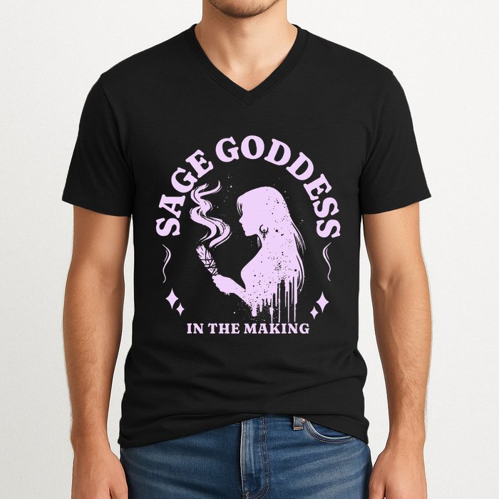Sage Goddess In The Making Spiritual Energy Holistic Vibes V-Neck T-Shirt
