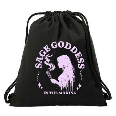 Sage Goddess In The Making Spiritual Energy Holistic Vibes Drawstring Bag