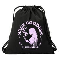 Sage Goddess In The Making Spiritual Energy Holistic Vibes Drawstring Bag