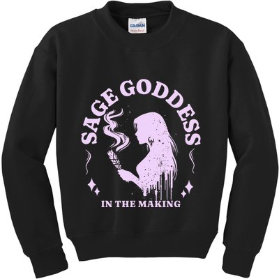 Sage Goddess In The Making Spiritual Energy Holistic Vibes Kids Sweatshirt
