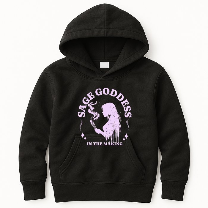 Sage Goddess In The Making Spiritual Energy Holistic Vibes Kids Hoodie