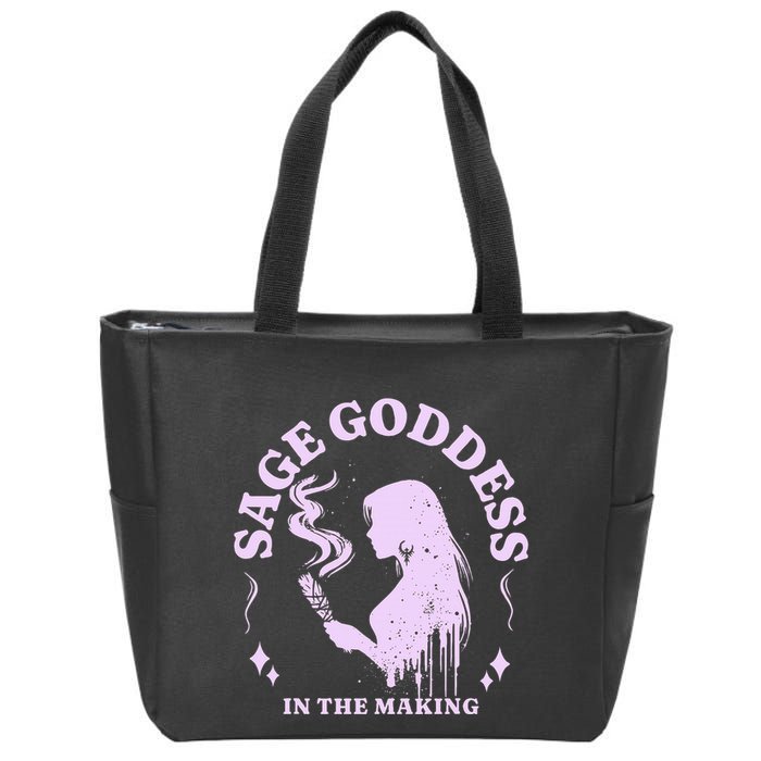 Sage Goddess In The Making Spiritual Energy Holistic Vibes Zip Tote Bag