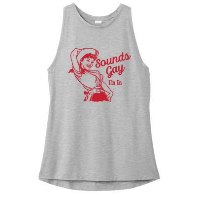 Sounds Gay IM In Retro Lgbt 80s Pride Ladies PosiCharge Tri-Blend Wicking Tank