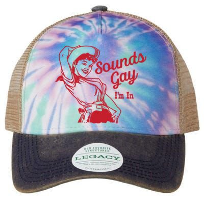 Sounds Gay IM In Retro Lgbt 80s Pride Legacy Tie Dye Trucker Hat