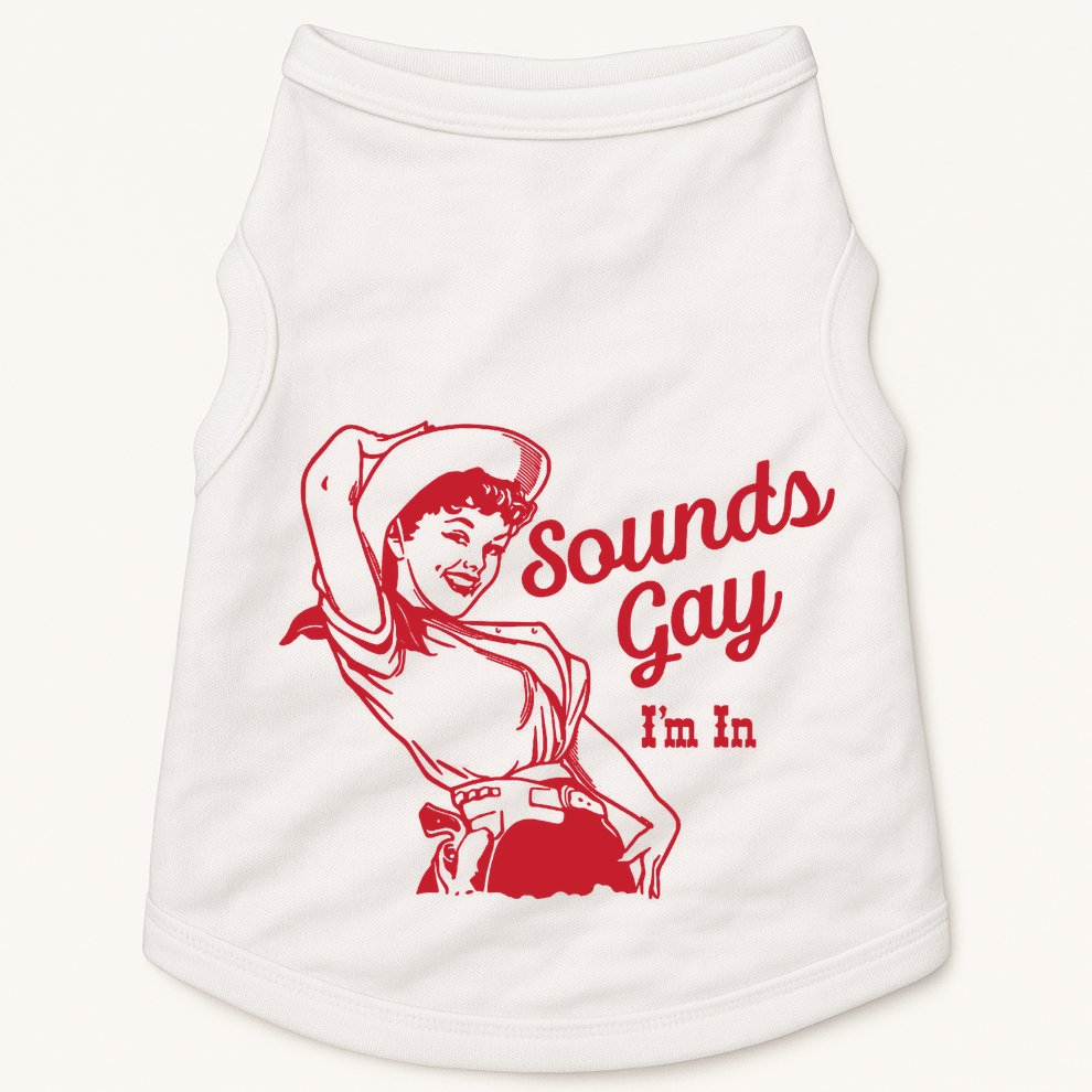 Sounds Gay IM In Retro Lgbt 80s Pride Doggie Tank