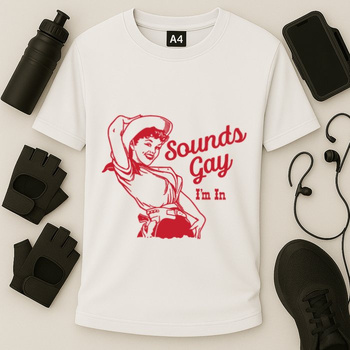 Sounds Gay IM In Retro Lgbt 80s Pride Cooling Performance Crew T-Shirt
