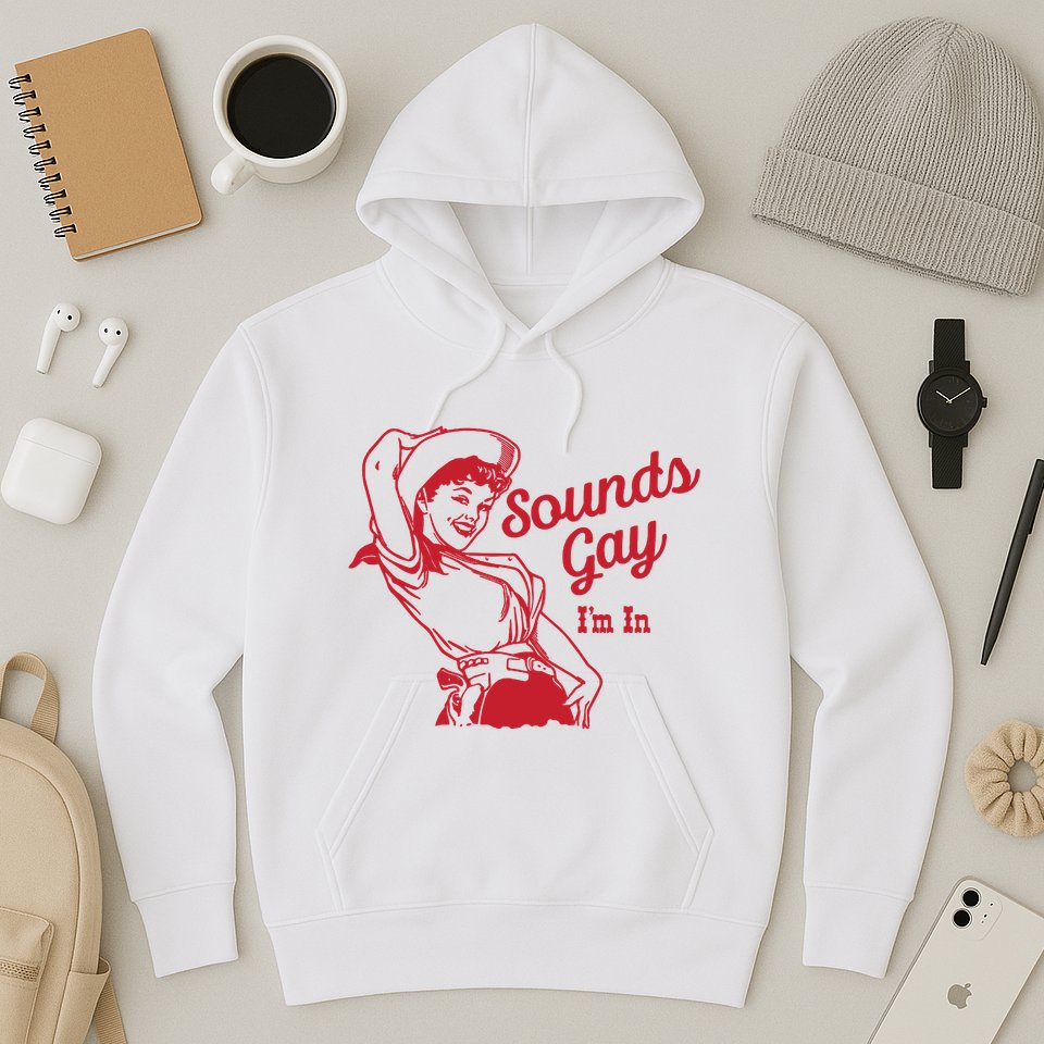Sounds Gay IM In Retro Lgbt 80s Pride Hoodie
