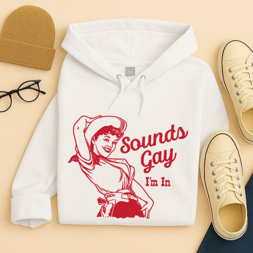 Sounds Gay IM In Retro Lgbt 80s Pride Hoodie