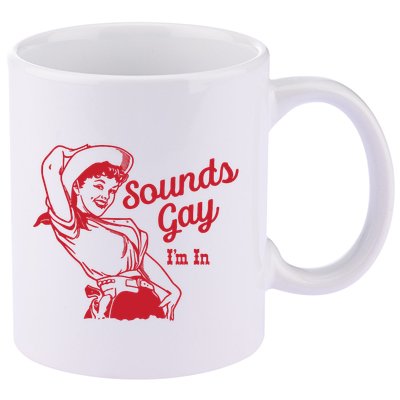 Sounds Gay IM In Retro Lgbt 80s Pride 11oz C Handle Ceramic Mug