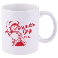 Sounds Gay IM In Retro Lgbt 80s Pride 11oz C Handle Ceramic Mug