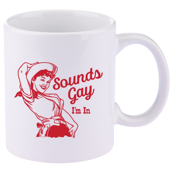 Sounds Gay IM In Retro Lgbt 80s Pride 11oz C Handle Ceramic Mug