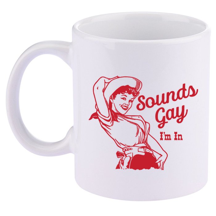 Sounds Gay IM In Retro Lgbt 80s Pride 11oz C Handle Ceramic Mug